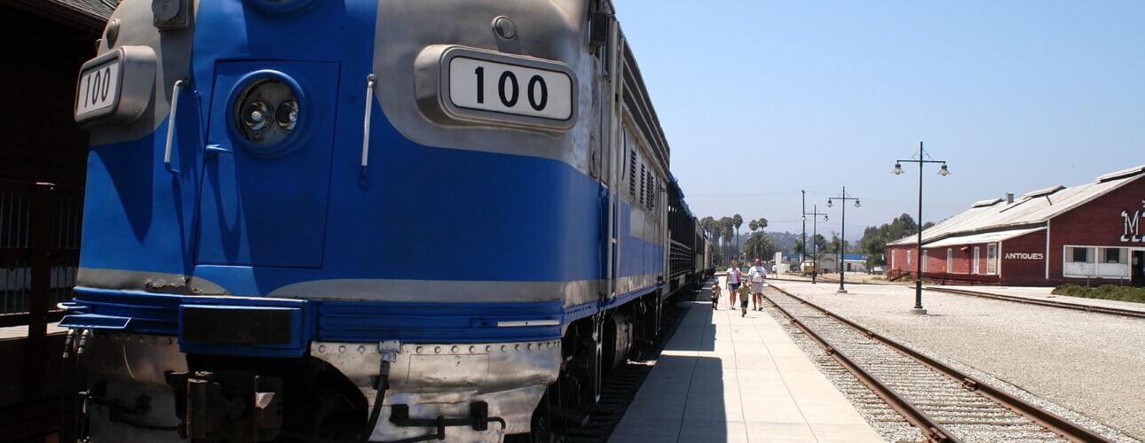 Parked train at a train station